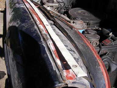 Steel strip along the join welded in to strengthen the wings.